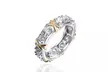 Creative fashion two-color cubic zirconia ladies cross ring - Second Medium