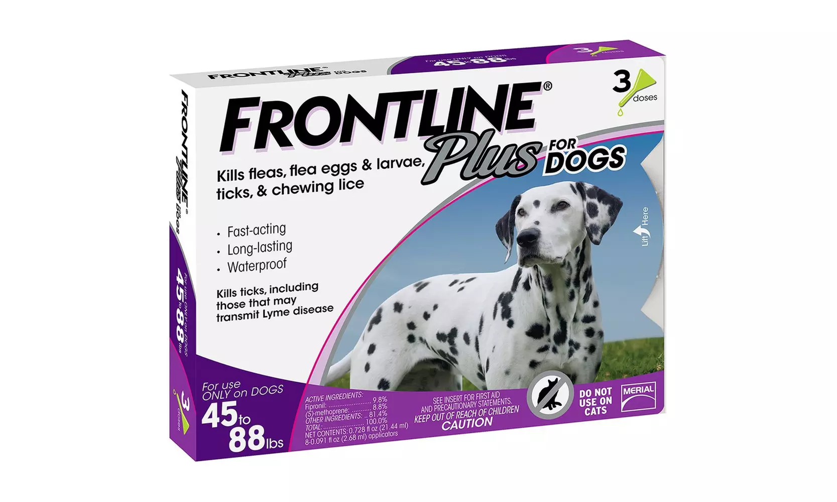 Frontline Plus for Dogs Large Dog Flea and Tick Treatment, 3 Doses - Second Medium