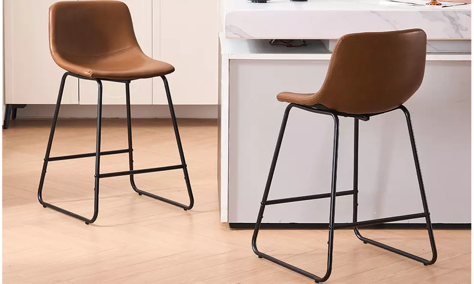 Ferpit 2 Pack Tufted Upholstered Barstools