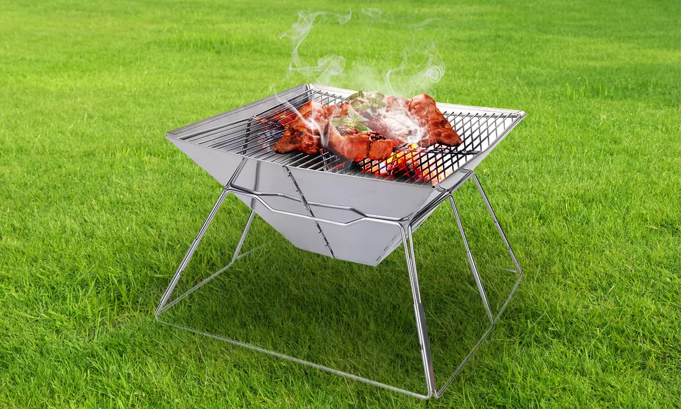 LakeForest 12" Portable Funnel-Shape Grill Foldable Charcoal BBQ Grill Fire Pit  - Primary Image