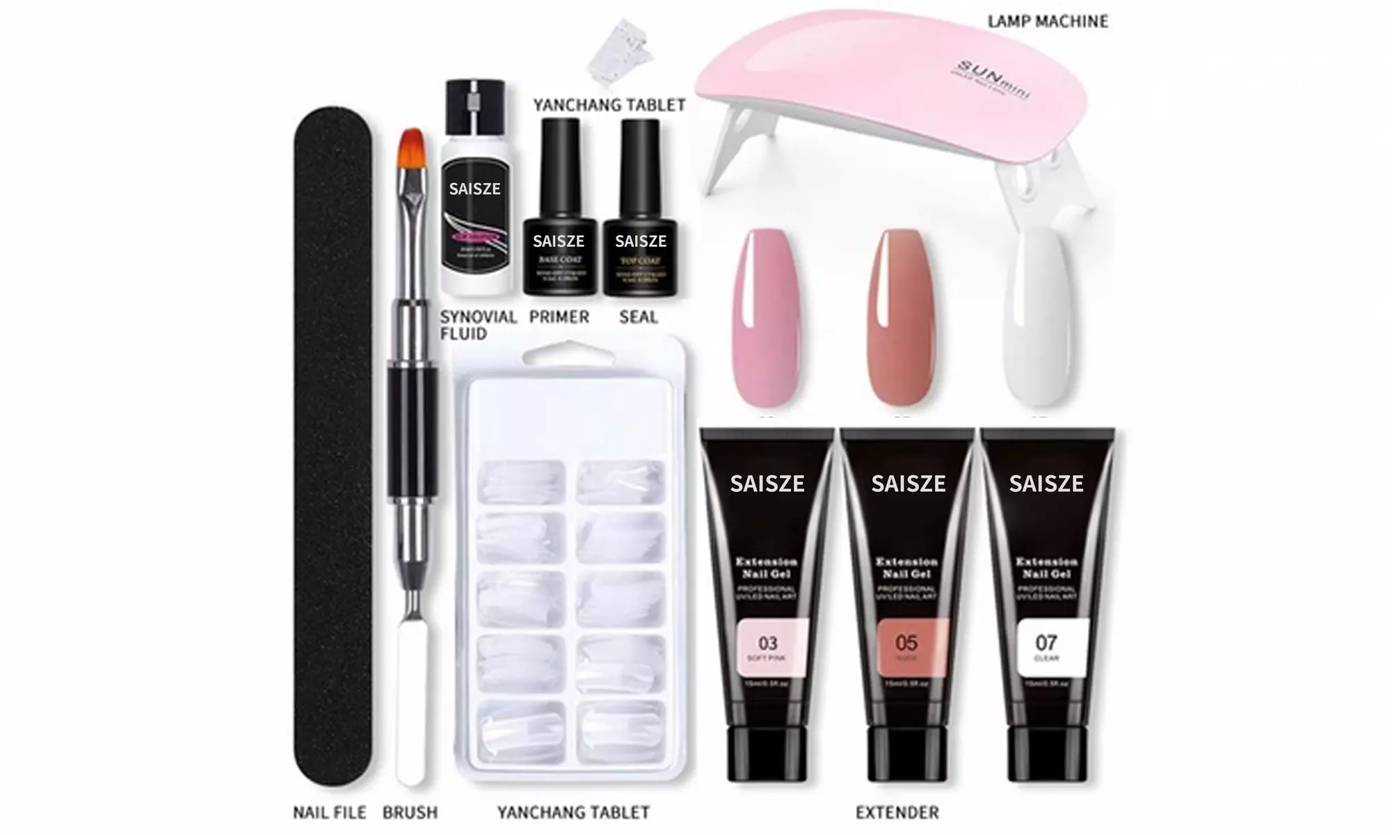 Poly Gel Nail Kit with 6W UV Light Nail Tools Decoration Kits Starter Kit - Primary Image
