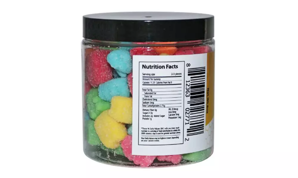 CBD Sour Gummy Bears Jar 1750mg CBD Gold Line (High Potency 25mg CBD per Gummy) - Second Medium