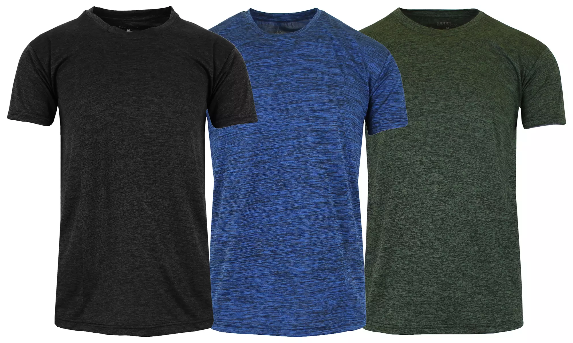(3-Pack) Men's Moisture Wicking Performance Short Sleeve Active Tee