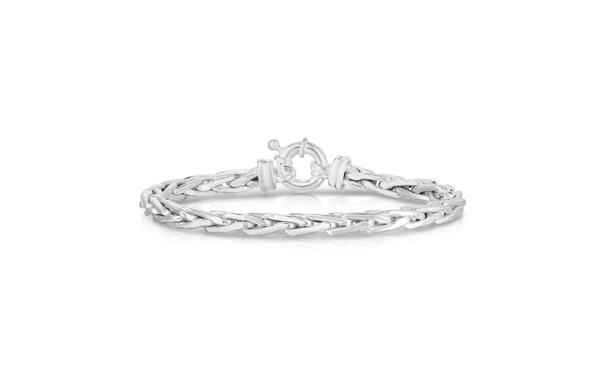 Italian 925 Sterling Silver Wheat Link Bracelet