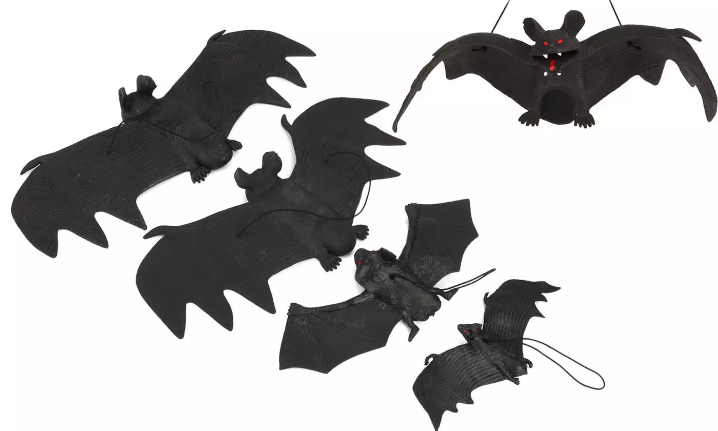 SixtyShadesofGrey 4 Pieces 3D Halloween Decoration Hanging Bats Set - Primary Image