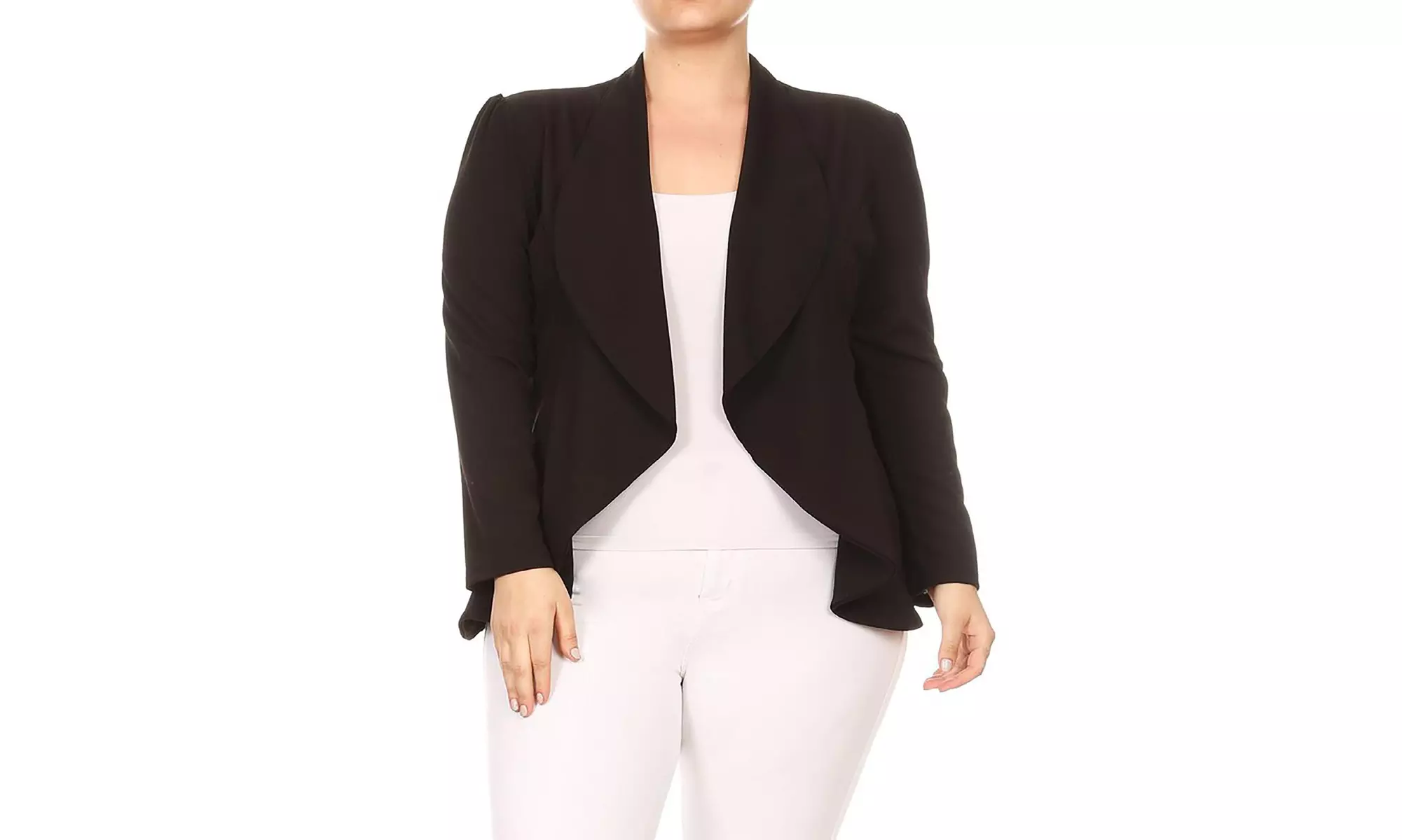 MOA Collection Womens Open Front Blazer with Plus Size