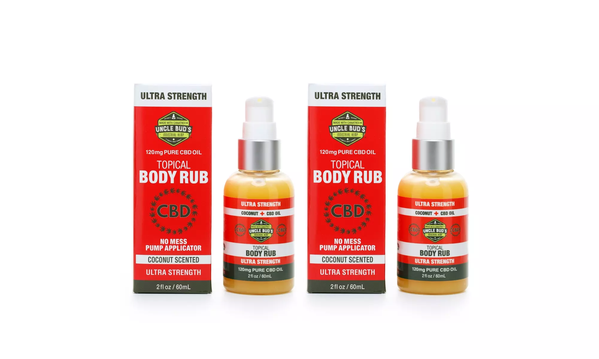 Uncle Bud's CBD Topical Body Rub 2-Pack Special (120mg CBD each) - Primary Image