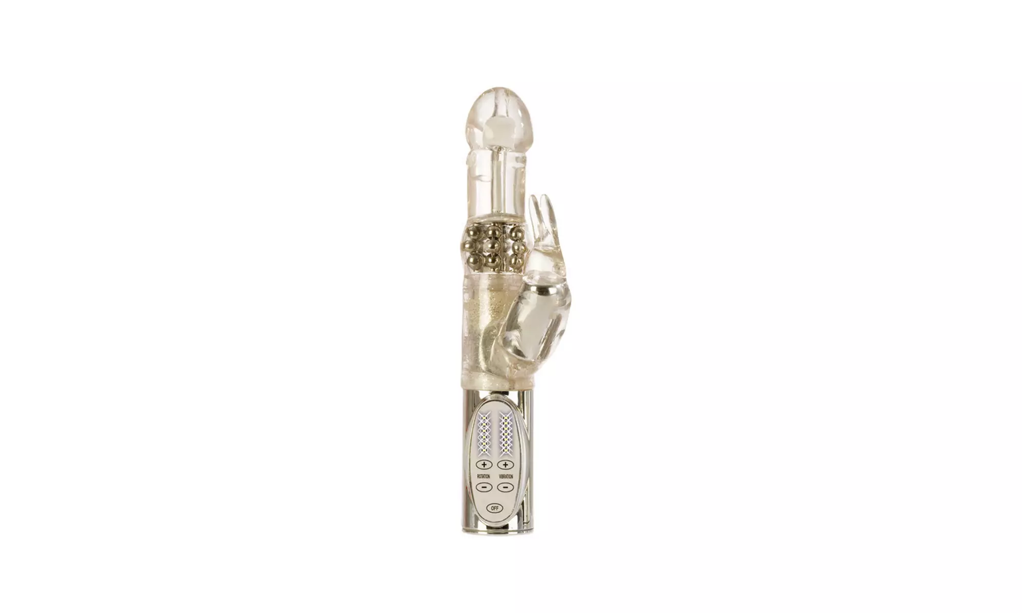 Platinum Collection Jack Rabbit Vibrator Clear Waterproof.  - Primary Image