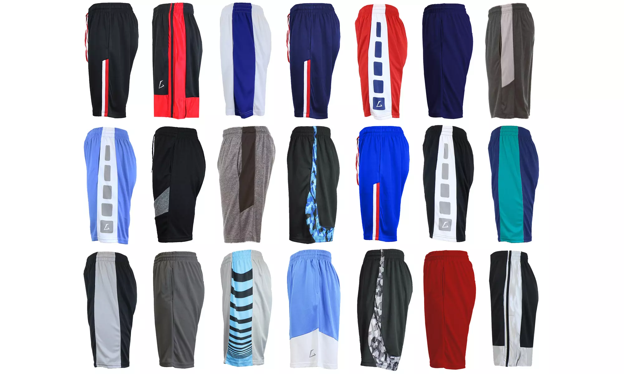 3-Pack Galaxy by Harvic Men's Assorted Active Moisture Wicking Shorts (S-4XL)