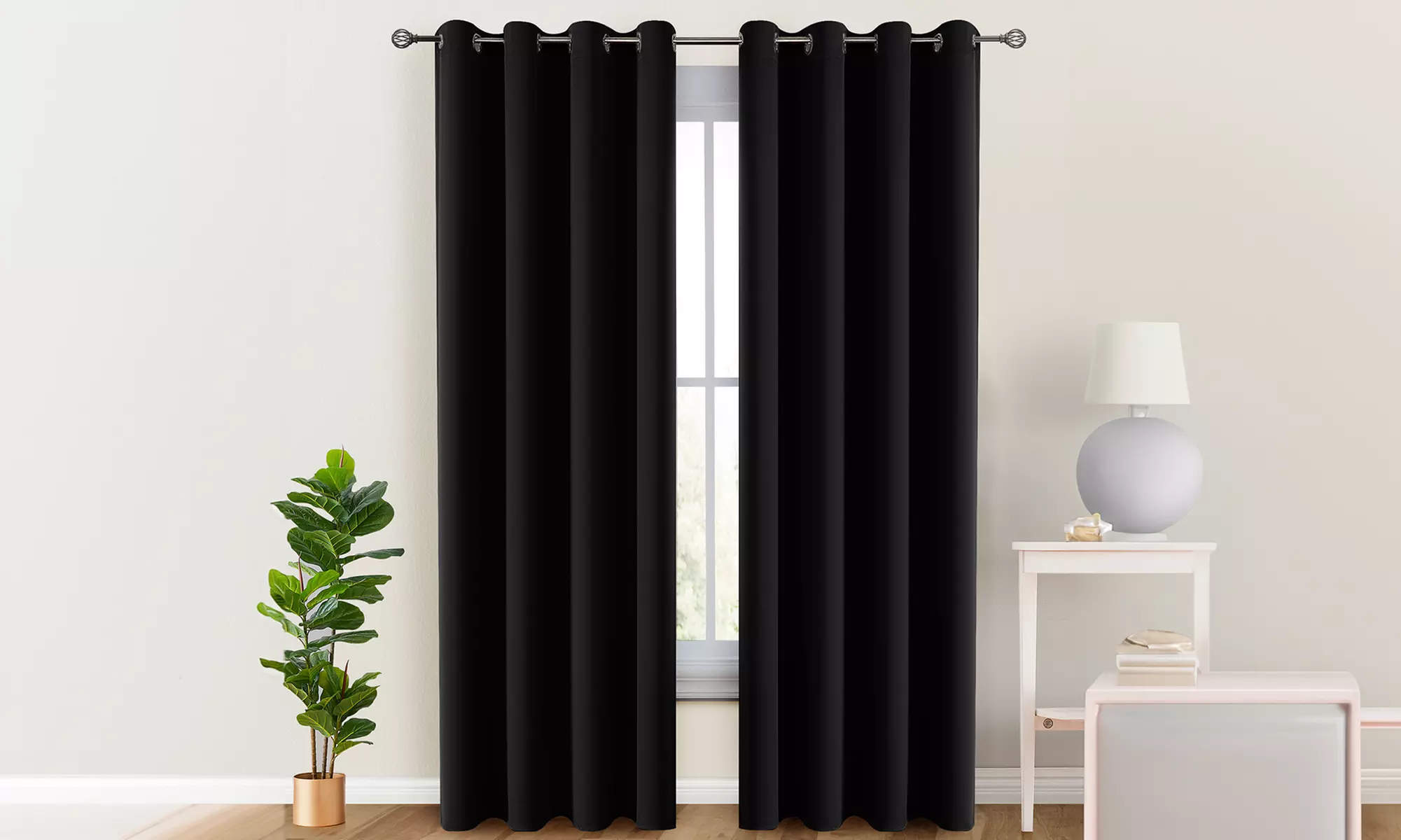 Lux Decor Solid Blackout Curtains Grommet Room Darkening Window Curtain (2-Pack) - Primary Image