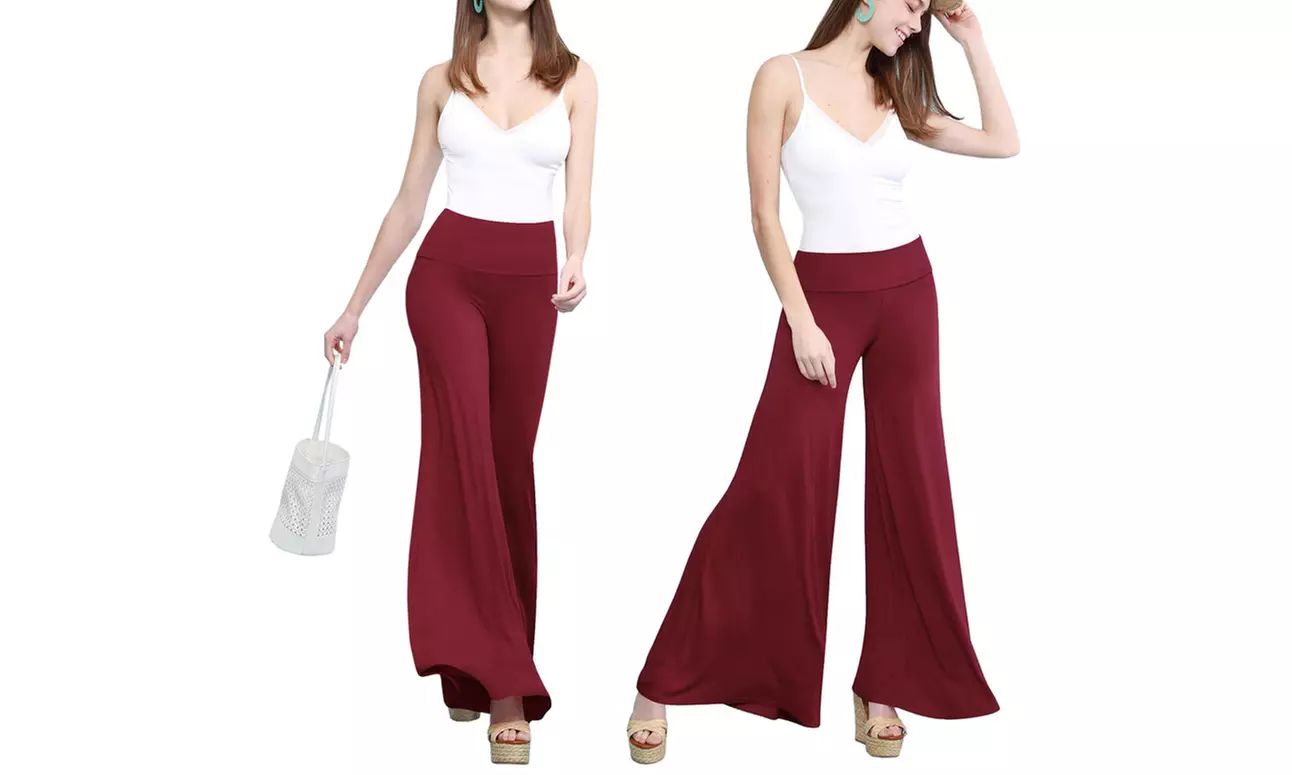 Made by Johnny Women's Casual Comfy Wide Leg Palazzo Pants