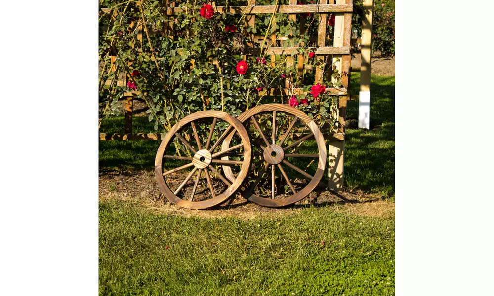 Wooden Wagon Wheel Outdoor Decor (2 or 3 Pack) - Primary Image