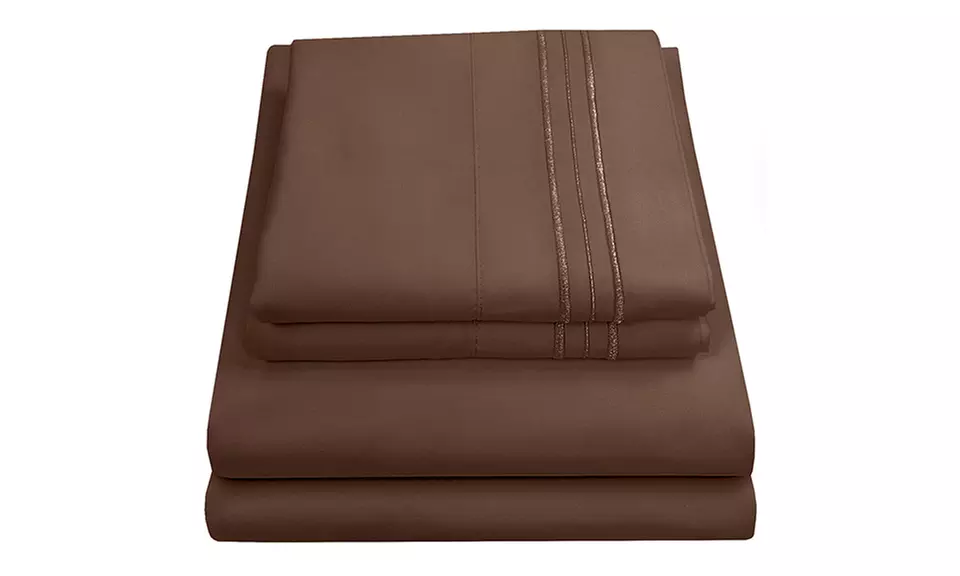 4pc 1800 Thread Count Egyptian Comfort Bedding Set Deep Pocket