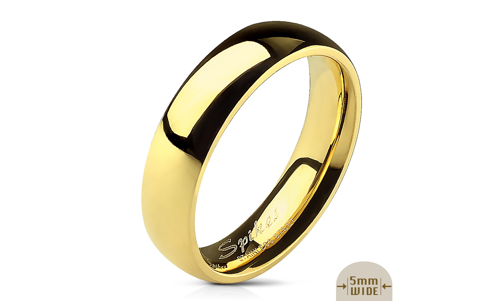 3mm - 8mm Wide 14k Gold Plated Classic Comfort Fit Wedding Ring Band 