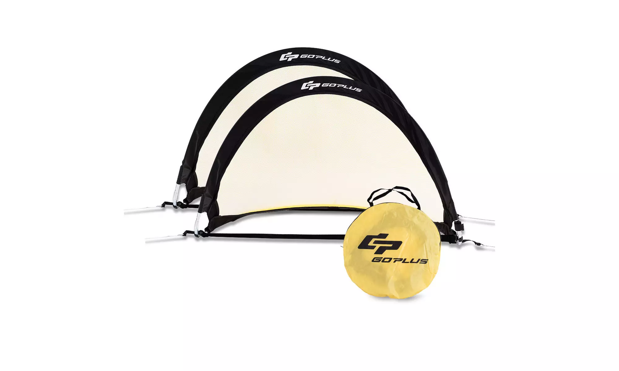 Set of 2 Portable Pop-Up Soccer Goals 6' 4' 2.5' for Backyard w bag and 2 stakes - Primary Image