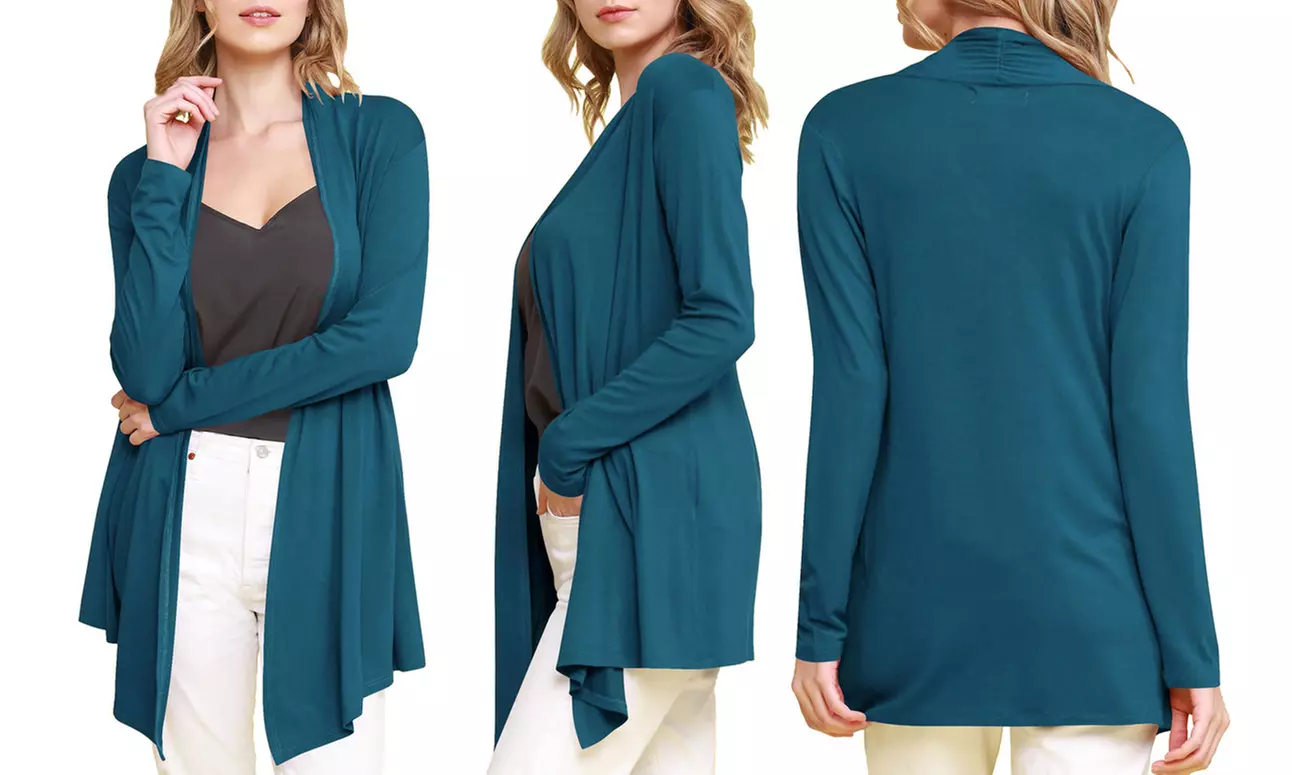 Open Front Cardigan S-3X by Made By Johnny Plus Size Sweater  