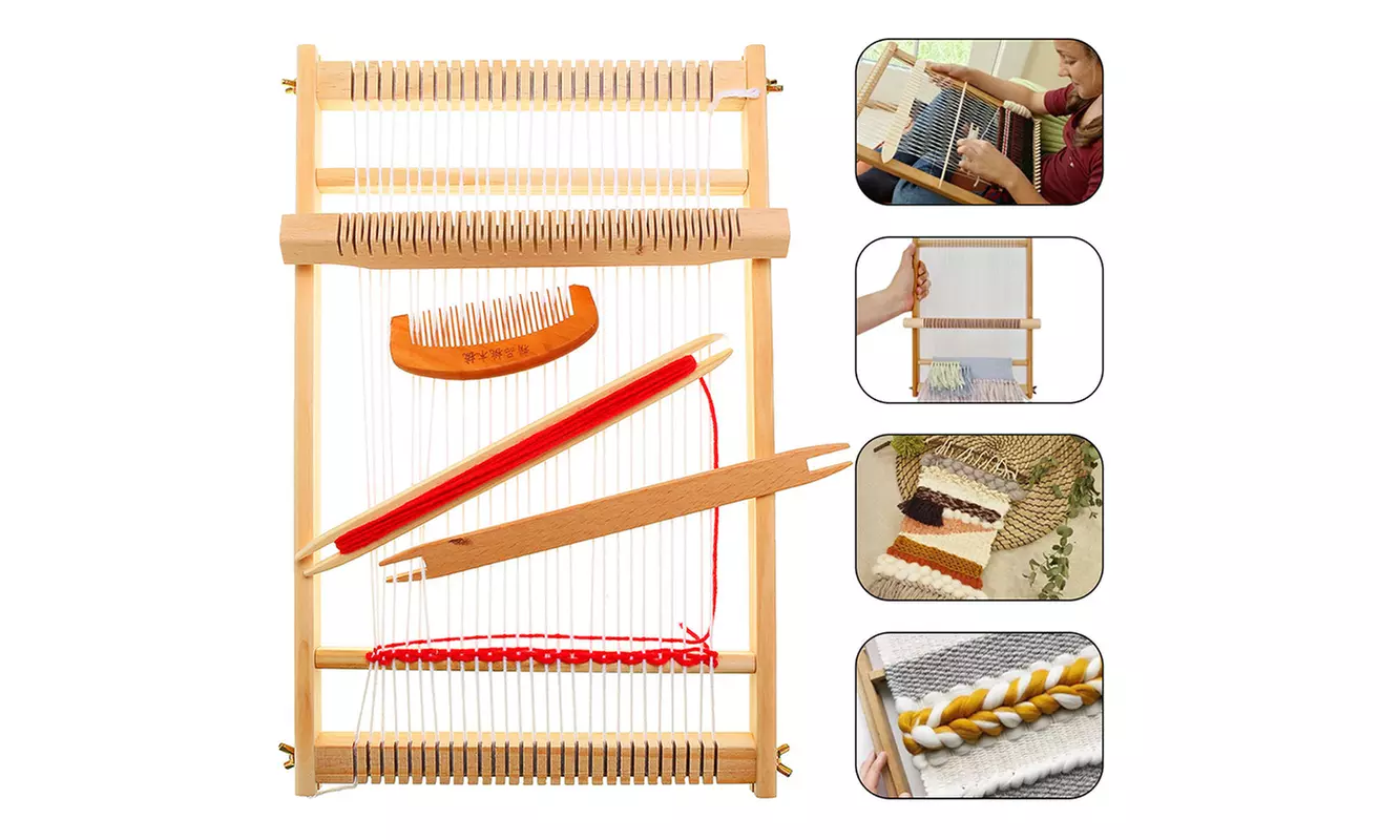 DIY Traditional Wooden Weaving Loom Machine Pretend Play Toys Kids Knitting - Second Medium