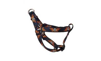 Yellow Dog Design SI-FSK102M Flaming Skulls Step-In Harness - Medium