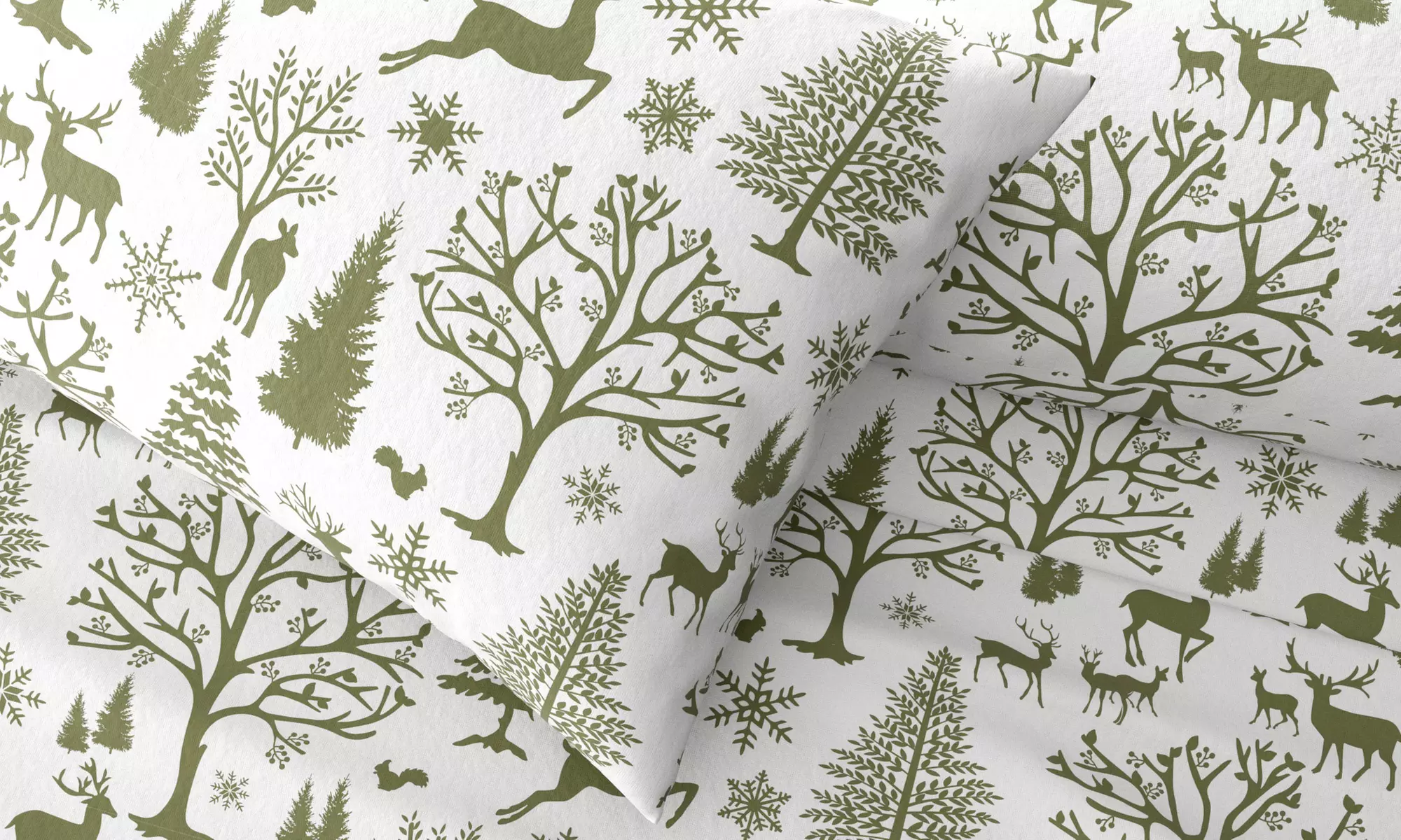Nature Print Turkish Cotton Flannel Sheet Set