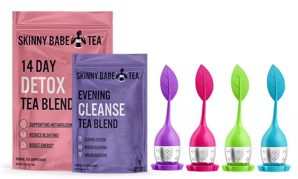 Skinny Babe Tea AM & PM Detox Cleansing Blend with Tea Infuser