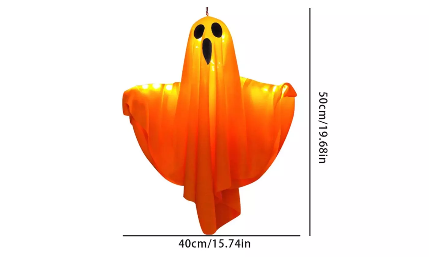 Halloween Light Up Hanging Glowing Ghost Pumpkin Flying Ghost Decoration