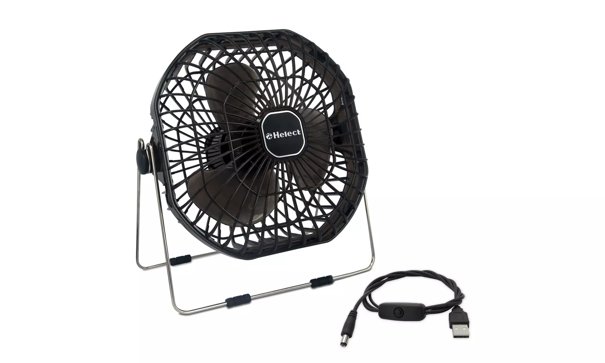 USB Fan, 7-Inch Frame Mini USB Table Desk Personal Fan Quiet Rotatable (Black) - Primary Image