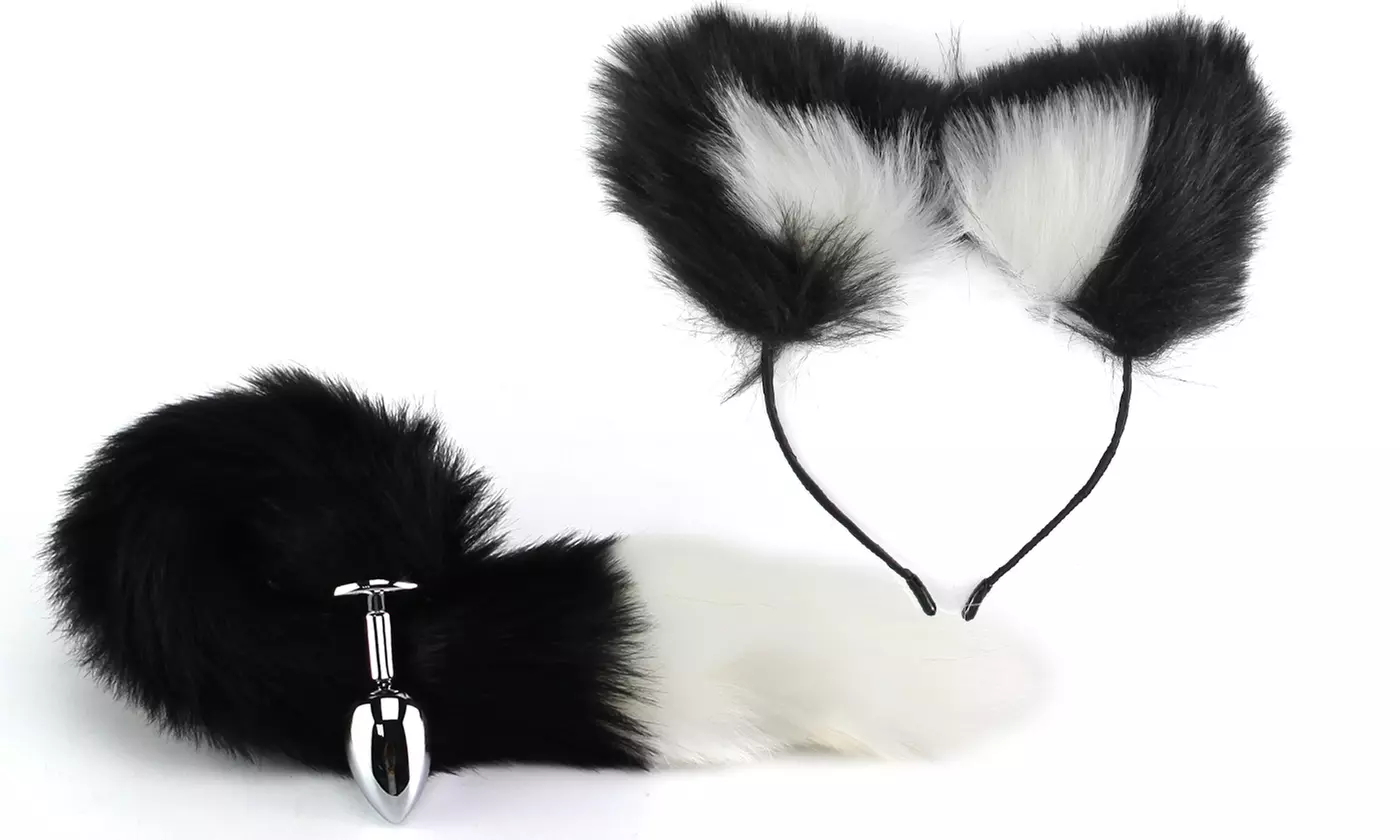 Fox Tail And Ears Anal Plug Couple Cosplay Game Funny Toy