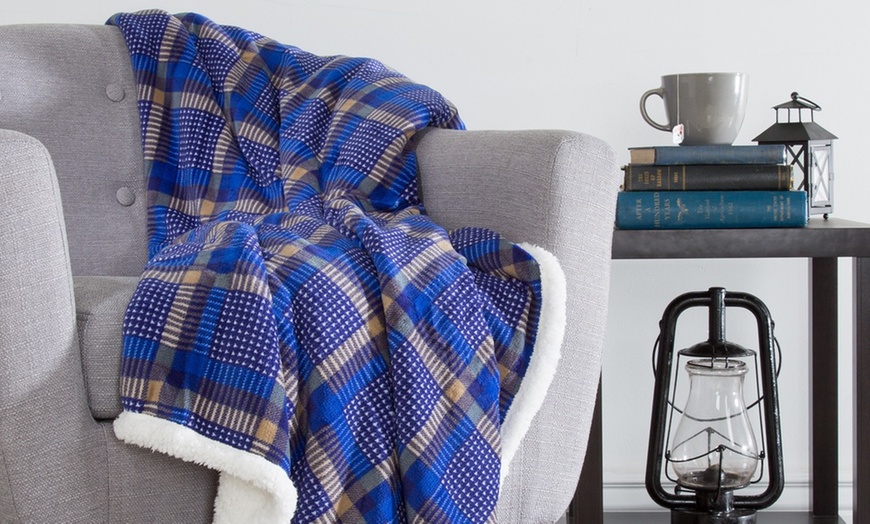 Lavish Home Fleece Sherpa Blanket Throw | Groupon