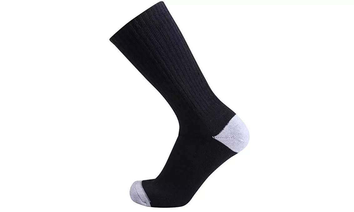 Enerwear 10P Pack Men's Cotton Moisture Wicking Extra Heavy Cushion Crew Socks - Primary Image