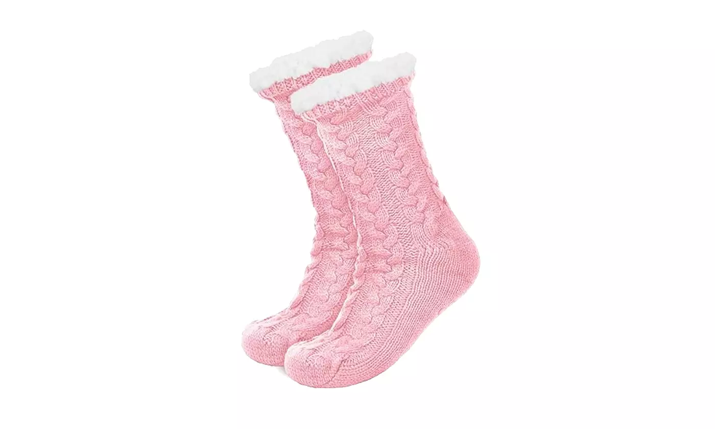 ItBelongs2U Women's Winter Fuzzy Fleece-Lined Non-Slip Socks