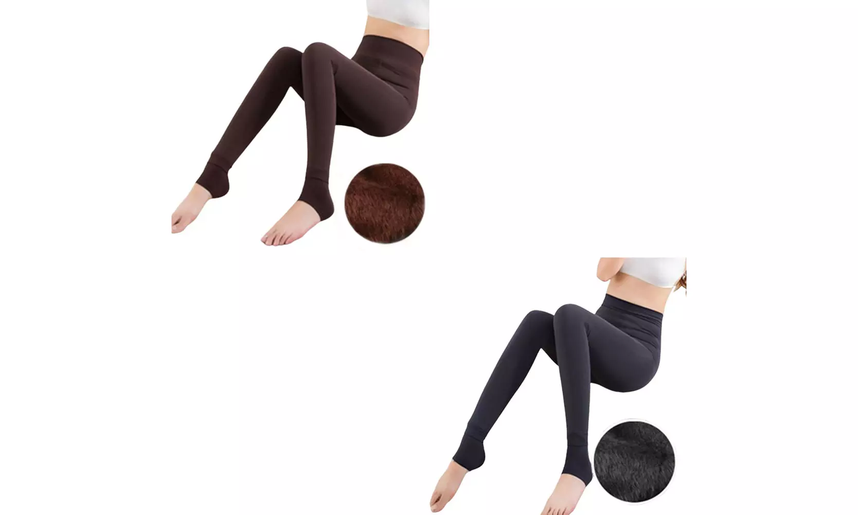 US 2-4 Pc Women High Waist Winter Warm Thick Fleece Lined Stretch Pants Leggings