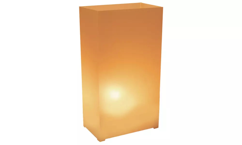 LumaBase Luminarias Plastic Luminaria Lanterns- Tan- 12 Count - Primary Image