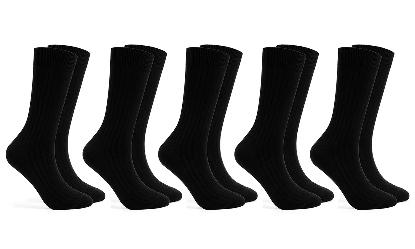 Mens Warm Soft Cotton Full Cushion Crew Socks (5 Pairs)