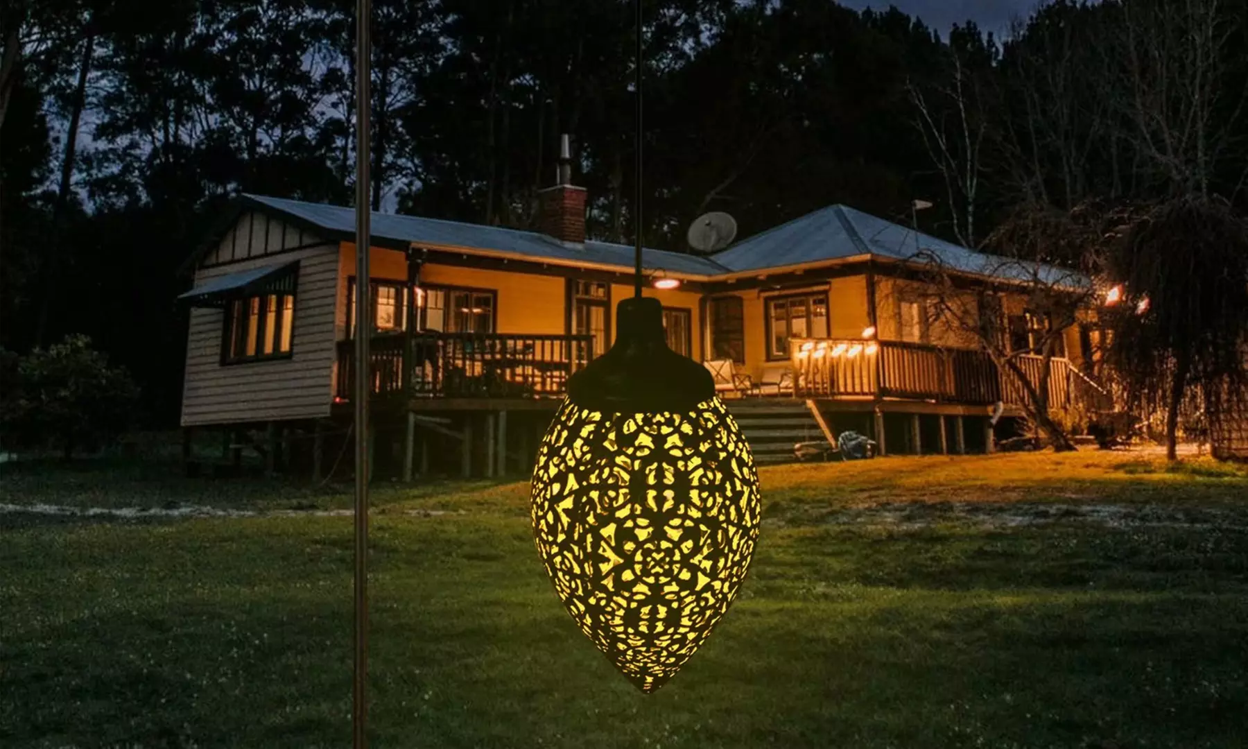 2 Pack Solar Lights Outdoor Garden Hanging Solar Lanterns Hanging Decor Lights
