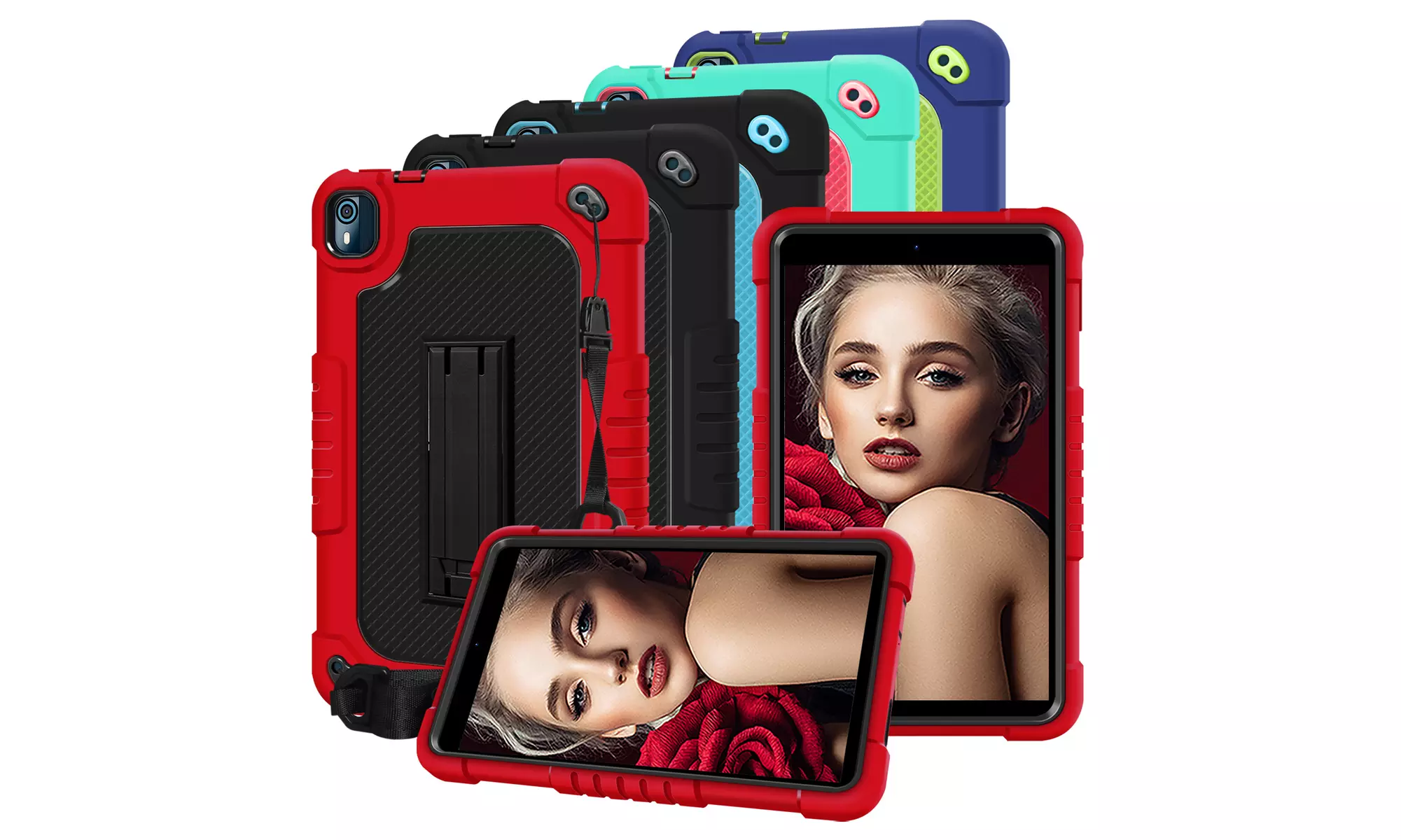 Nokia T10 Tablet Shockproof Kids Hybrid Rugged Protective Case W/ScreenProtector - Primary Image