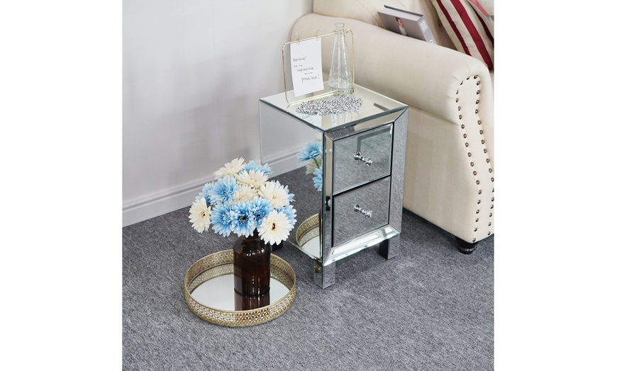 groupon mirrored bedside table