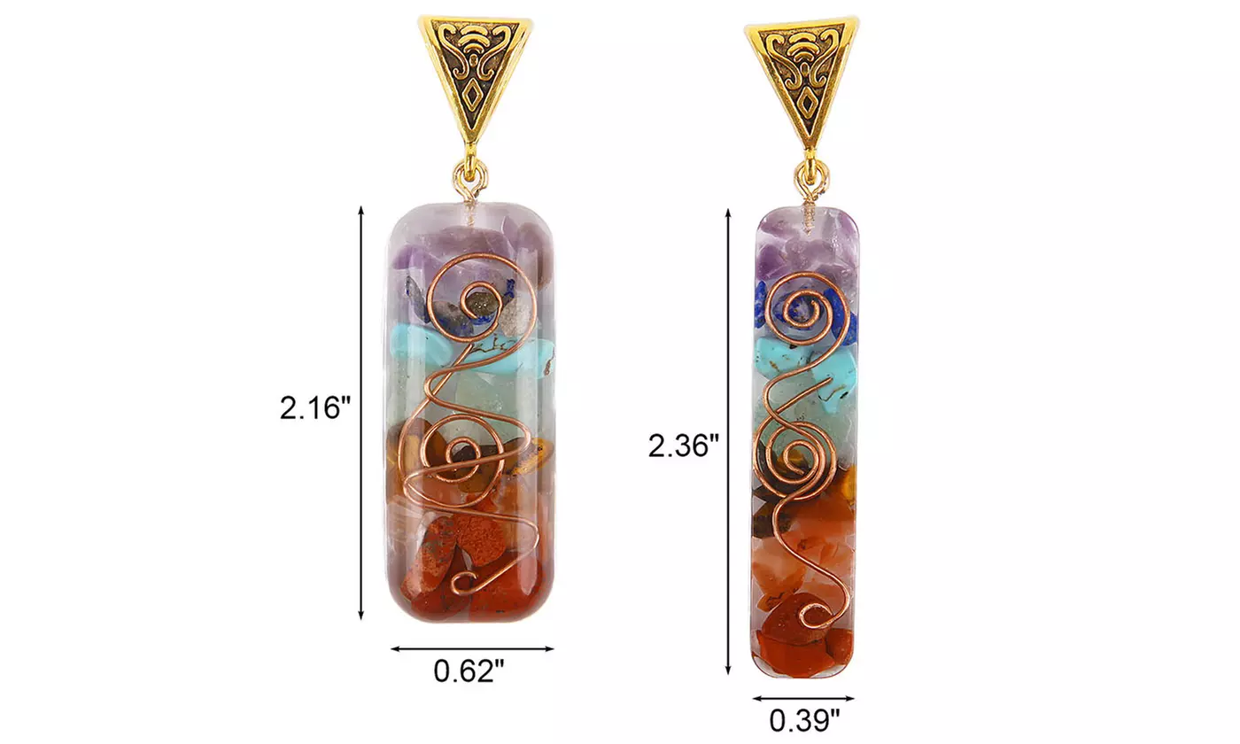 ItBelongs2U 7 Chakra Orgone Energy Healing Pendants Necklace Gift Set