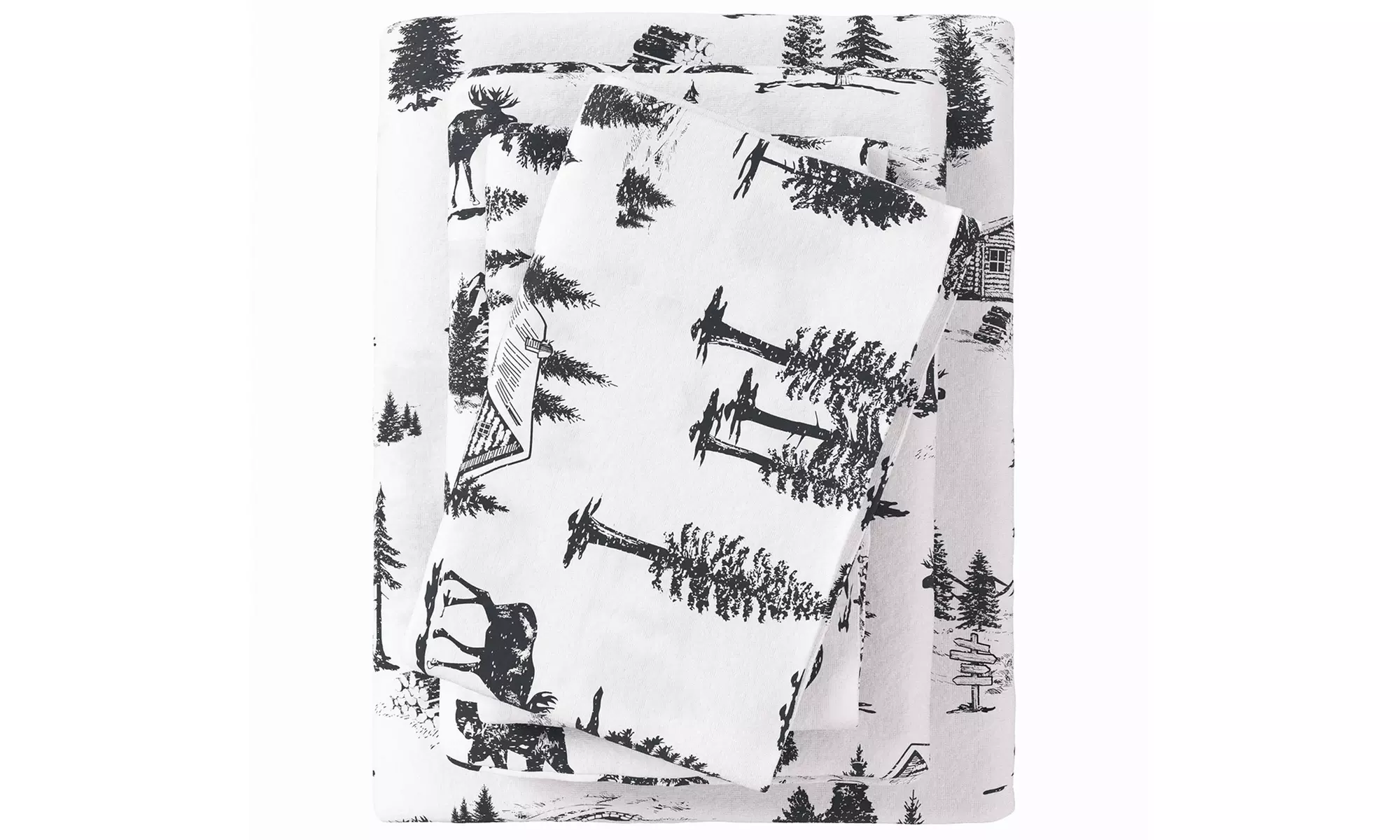 Nature Print Turkish Cotton Flannel Sheet Set