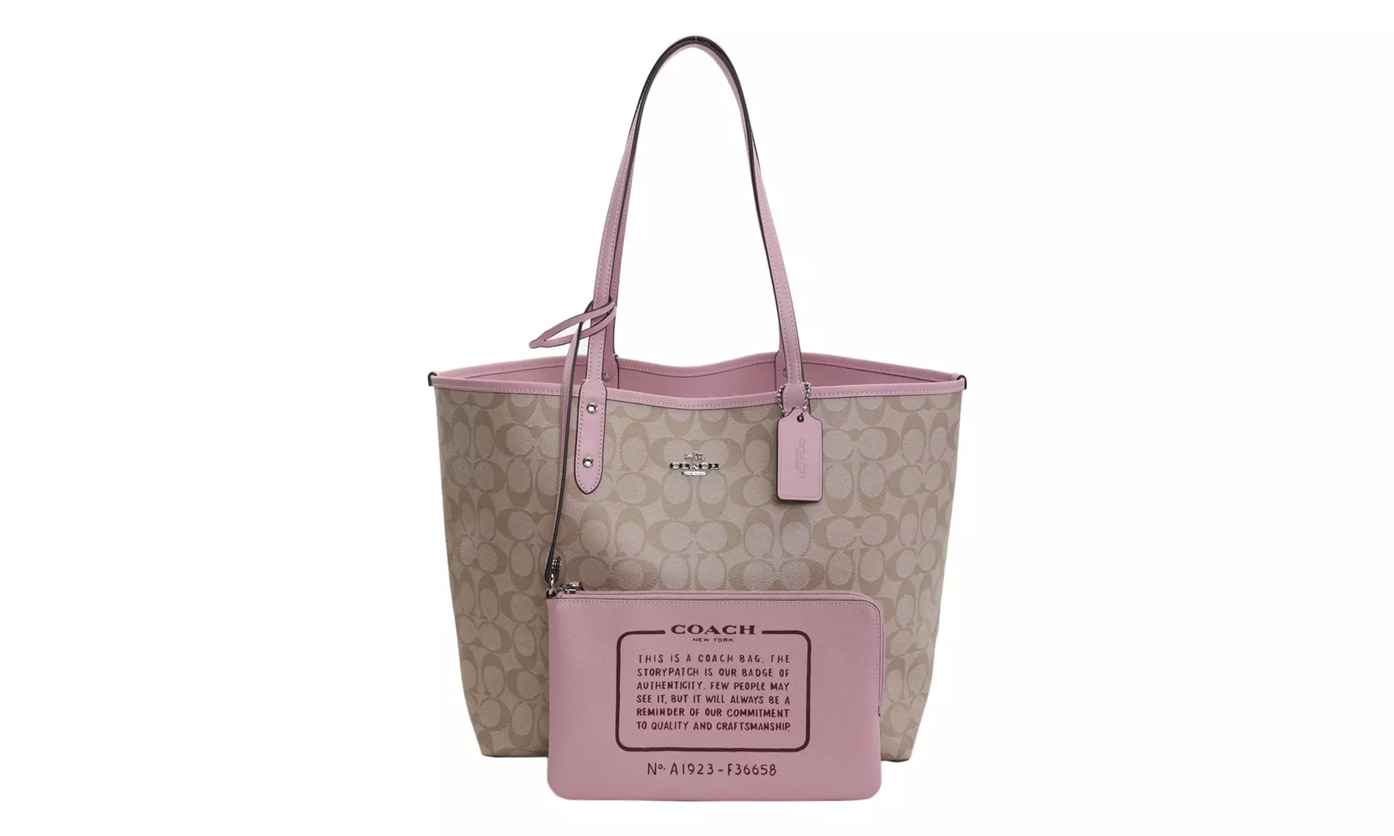 Coach Women's Reversible PVC City Tote, Light Khaki Carnation, F36658-SVOSA - Primary Image