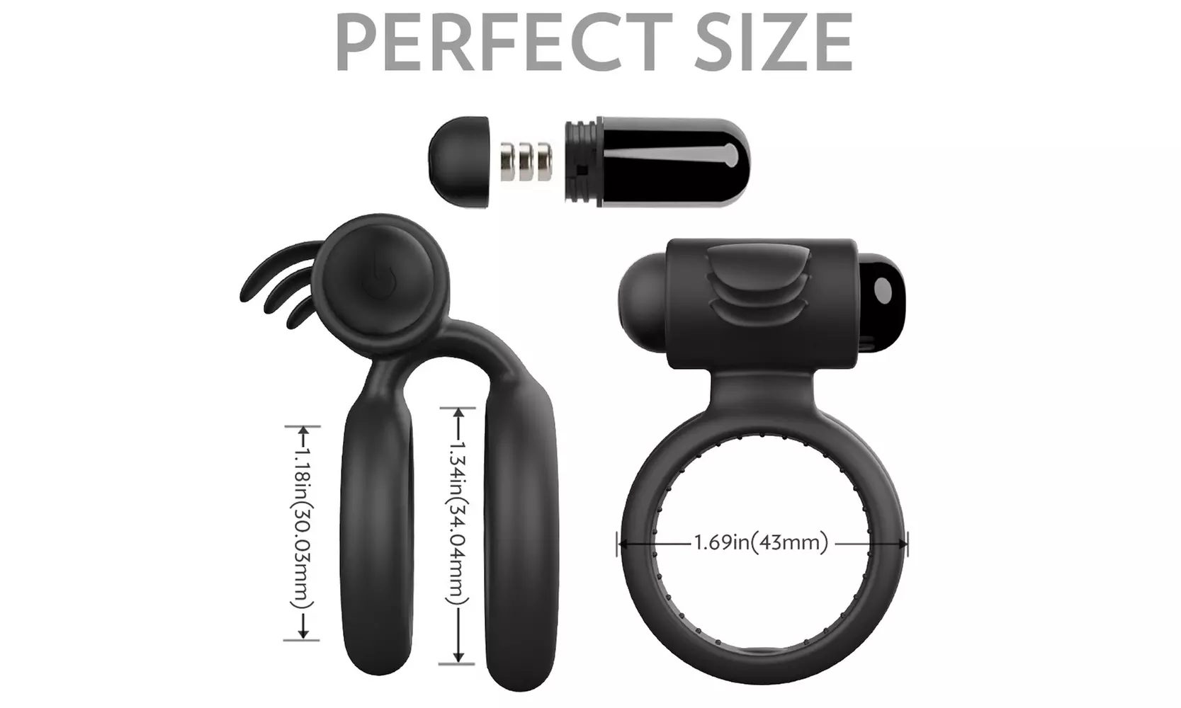 Vibrating C Ring Dual Penis Rings Vibrator Enhance Size