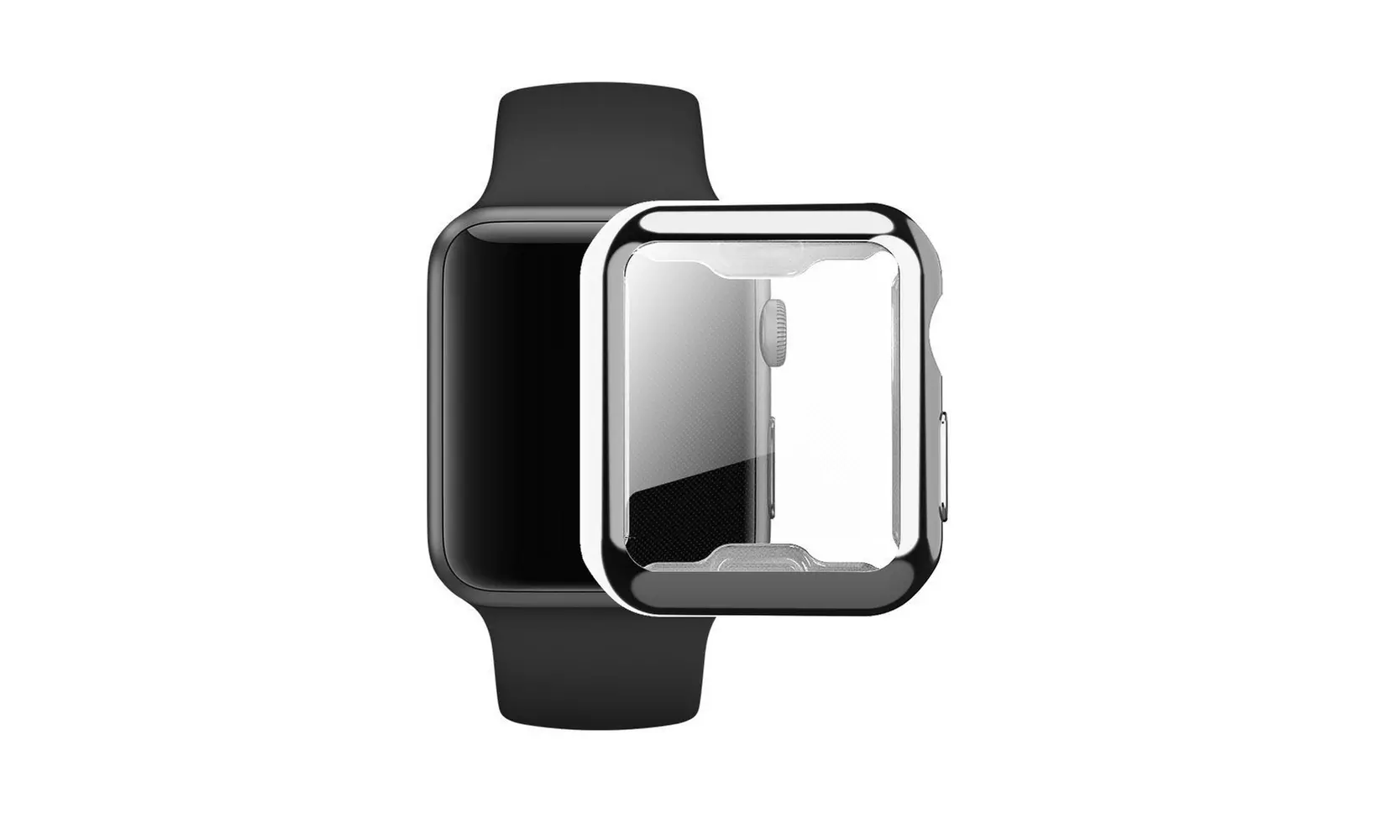 Chrome Full Cover Drop Resistant Bumper Screen Protector Case For Apple Watch