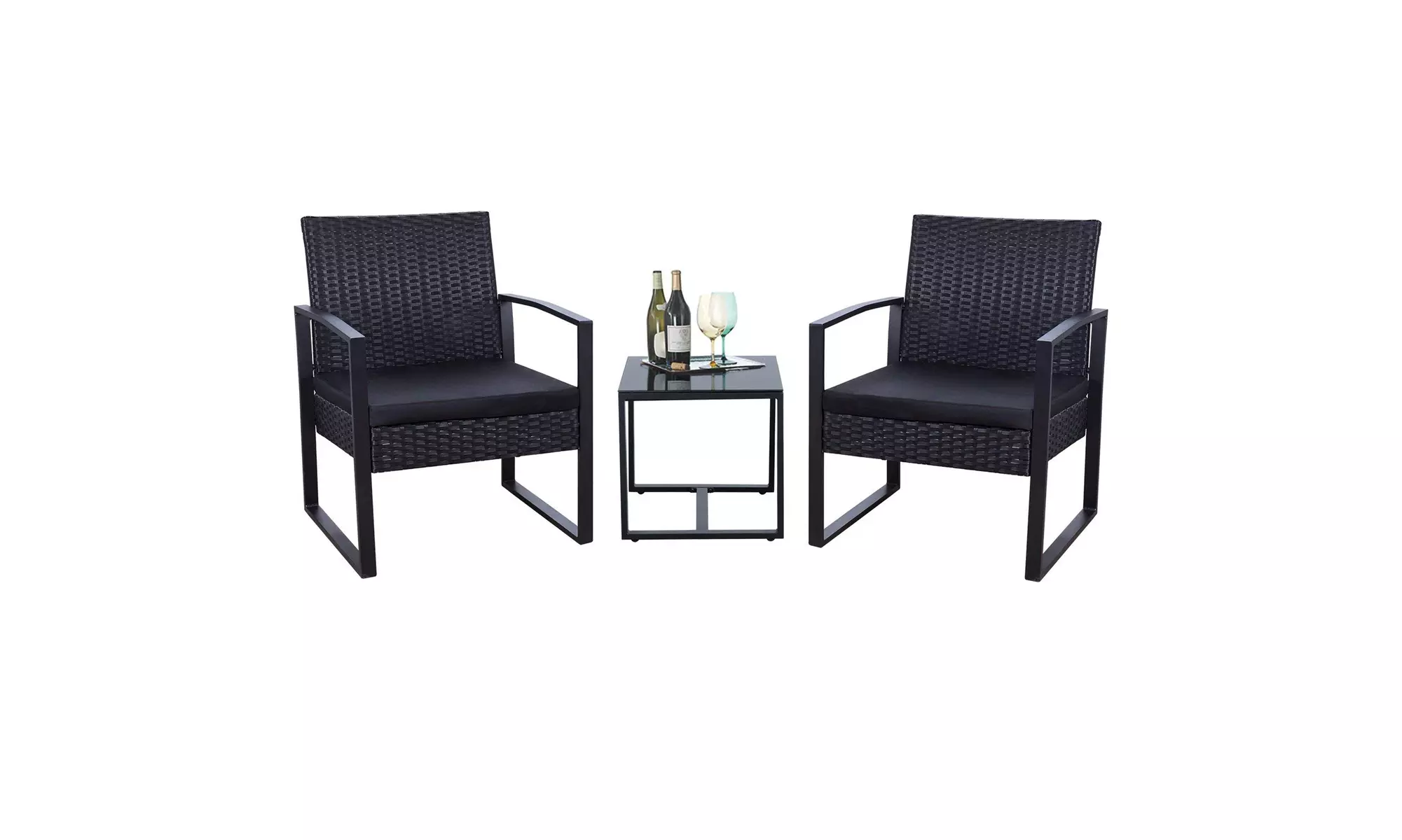 Flamaker 3 Pieces Patio Set Outdoor Wicker Patio Furniture Sets - Second Medium
