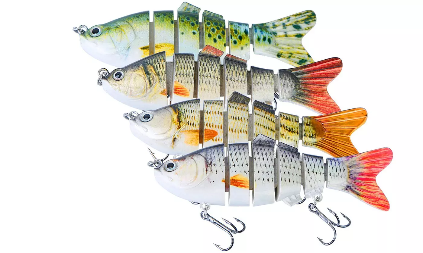 LakeForest 3.93" Multi Jointed Swimbait Bionic Swimming Fishing Lures (4-Pack) - Primary Image