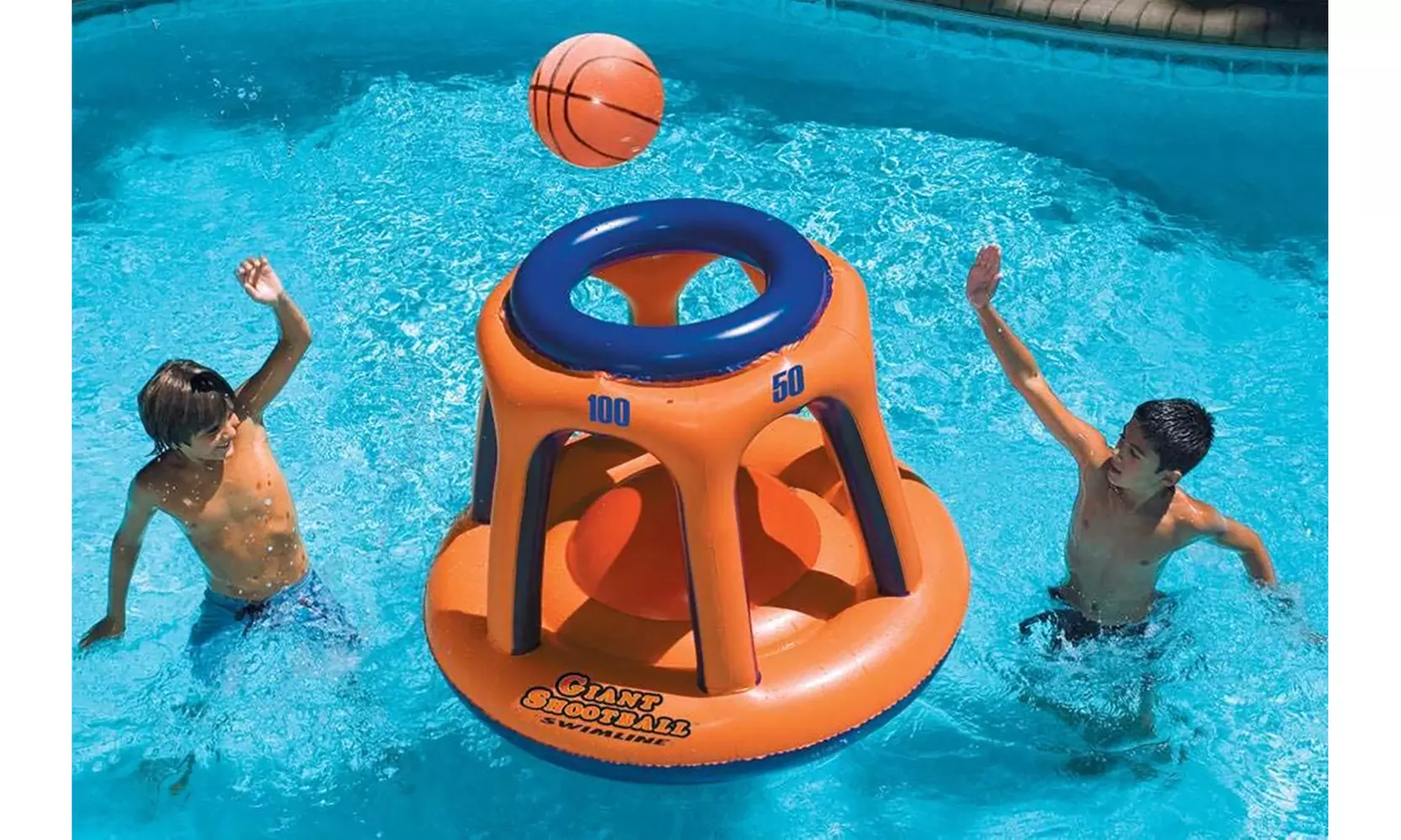 Basketball Hoop Giant Shootball Inflatable Swimming Pool Toy - Primary Image