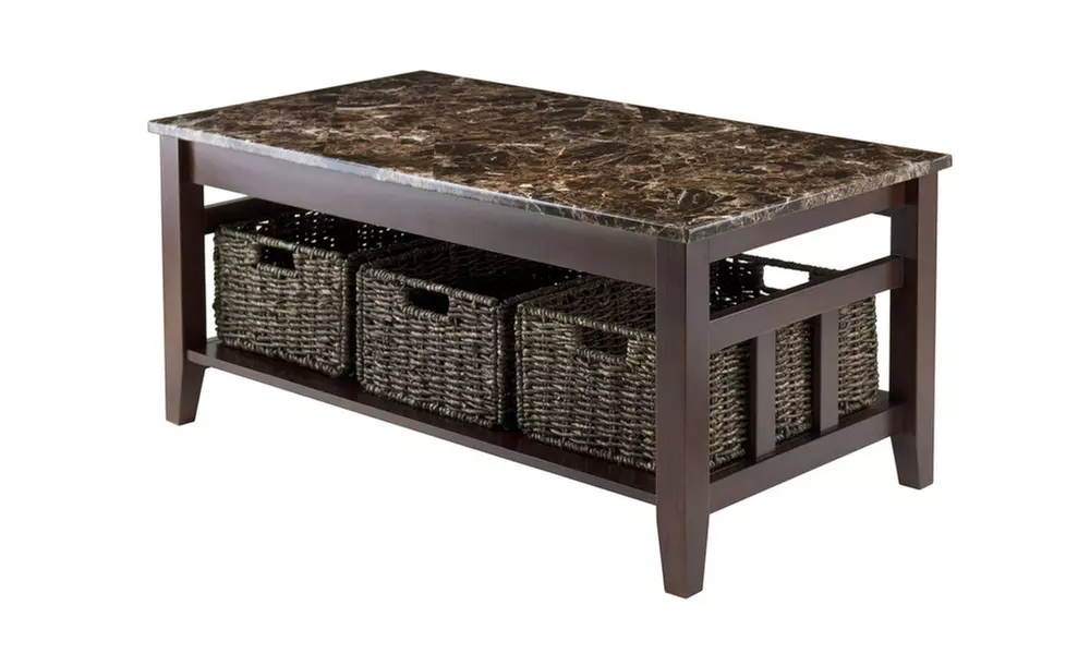 Zoey Coffee Table Faux Marble Top - Primary Image