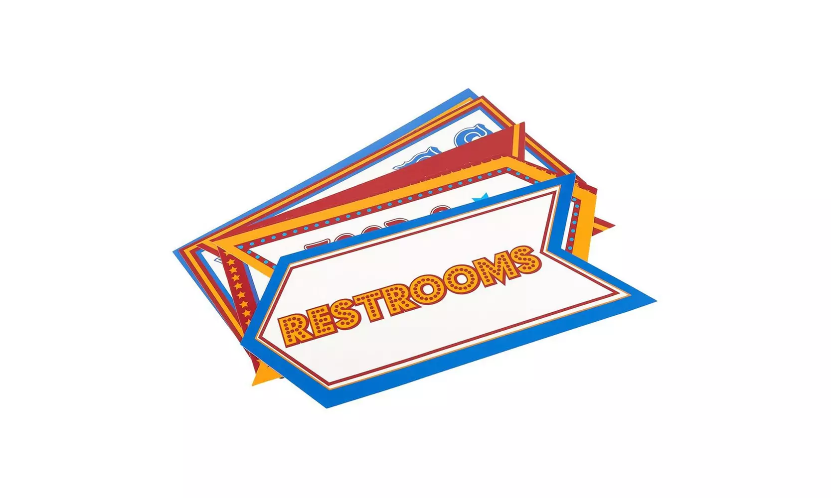 6-Pack Carnival Party Supplies, Word Cutouts Signs for Theme Party, 17.5 x 8" - Second Medium