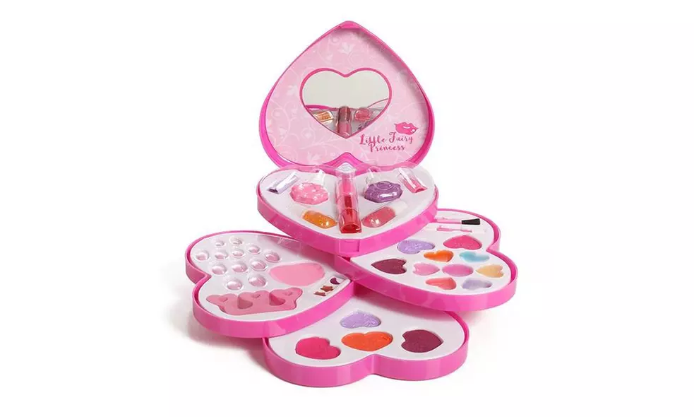 Little Fairy Princess Washable Makeup And Nail Heart Palette With Mirror  - Primary Image