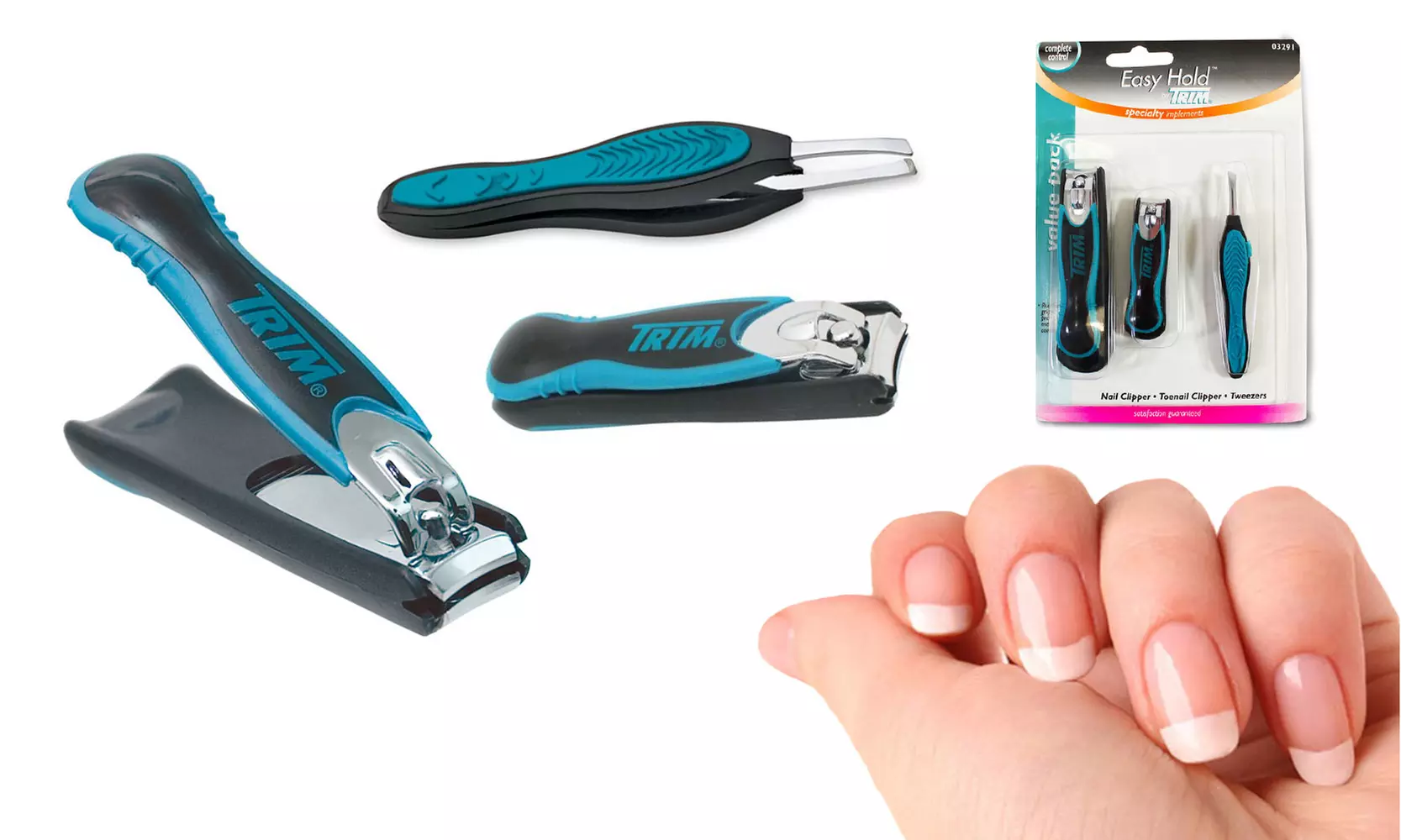 3 Piece Manicure Set (Nail Clipper, Toenail Clipper, & Tweezer Combo) - Primary Image