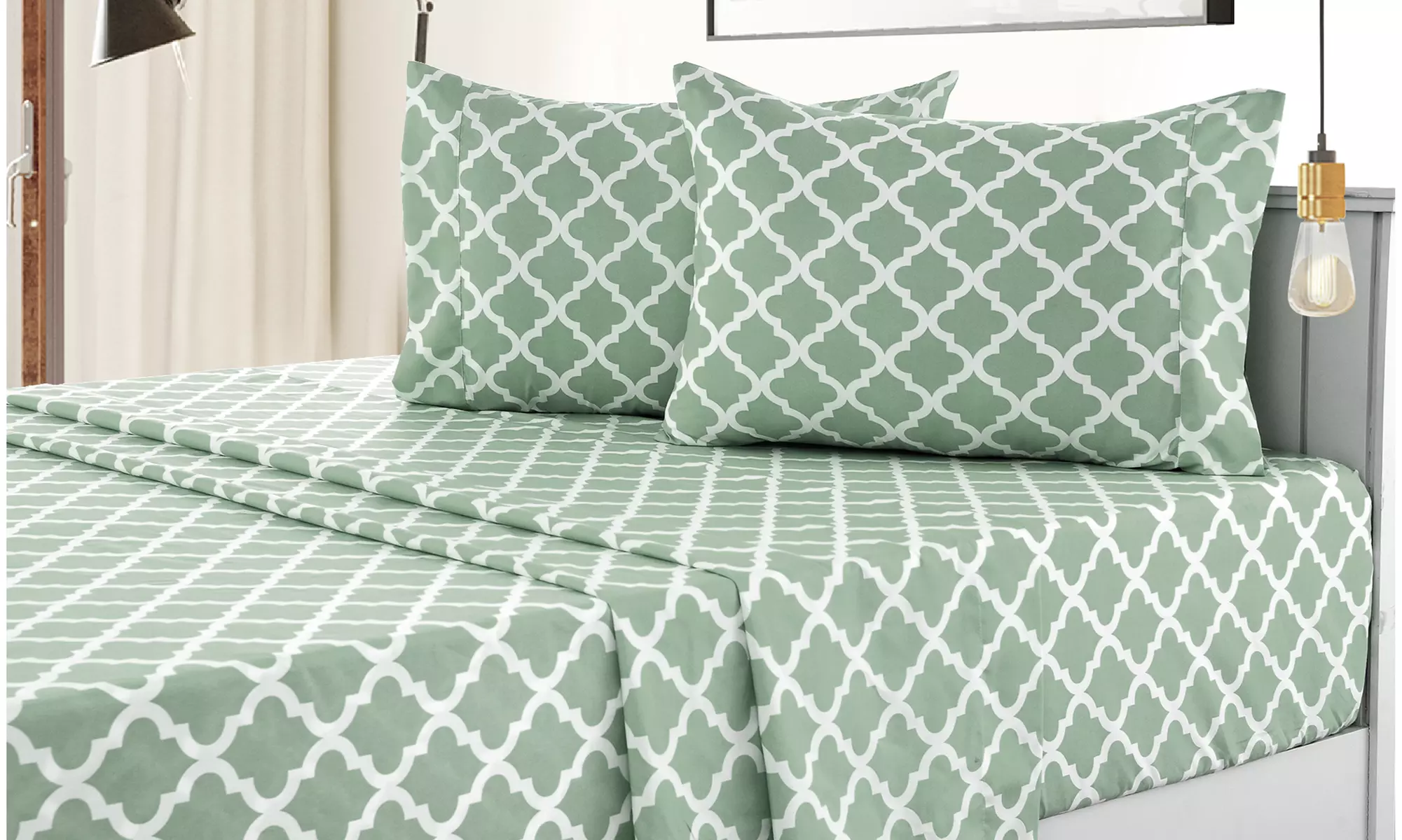 Quatrefoil 1800 Egyptian Quality Hypoallergenic Microfiber Sheet Set - Lux Decor