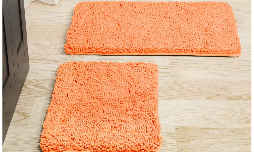 Lavish Home Memory Foam Shag Bath Mat Set (2 Piece) - Second Medium